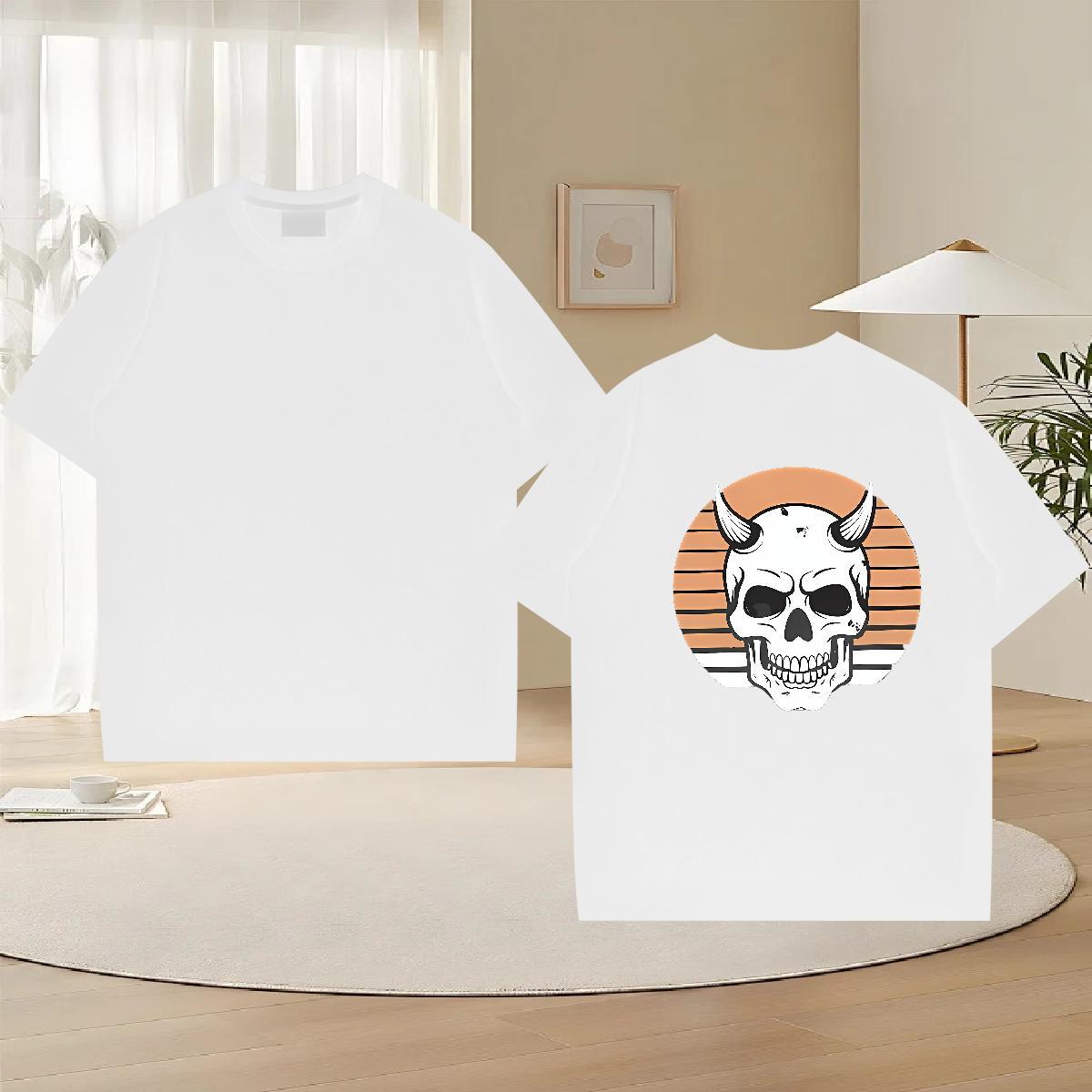 Designer T Shirt For Man skull Tops 100% Cotton 230g Street Casual Classic Cartoon Printing L-4XL Pure Cotton Men Clothes T-Shirt