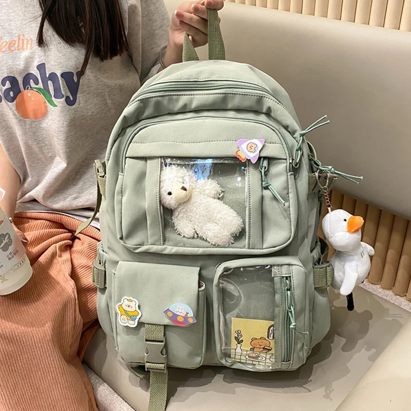 Korean highcapacity backpack for women Kawaii high school students bag teenagers and girls sweet waterproof travel 240807