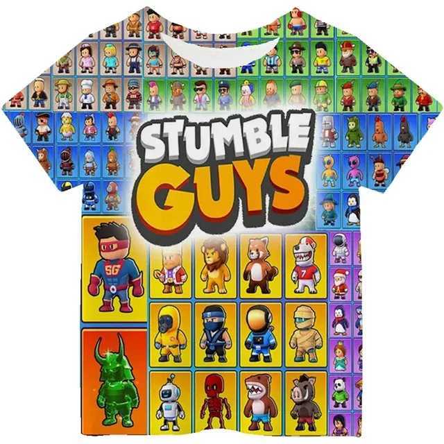Stumble Guys game 3D printing childrens T-shirt childrens clothing Harajuku cartoon T-shirt casual and fun top girls and boys T-shirt setW240718