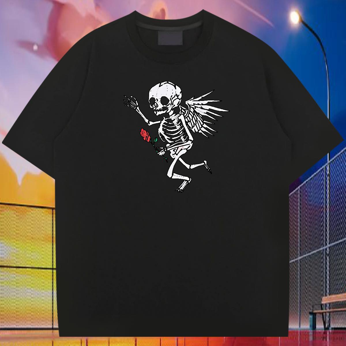 Factory Direct T Shirt For Man skull Tops Tees 230g Cotton Sports Casual Soft Custom Printed Breathable Short Sleeve Tshirt for Man Woman