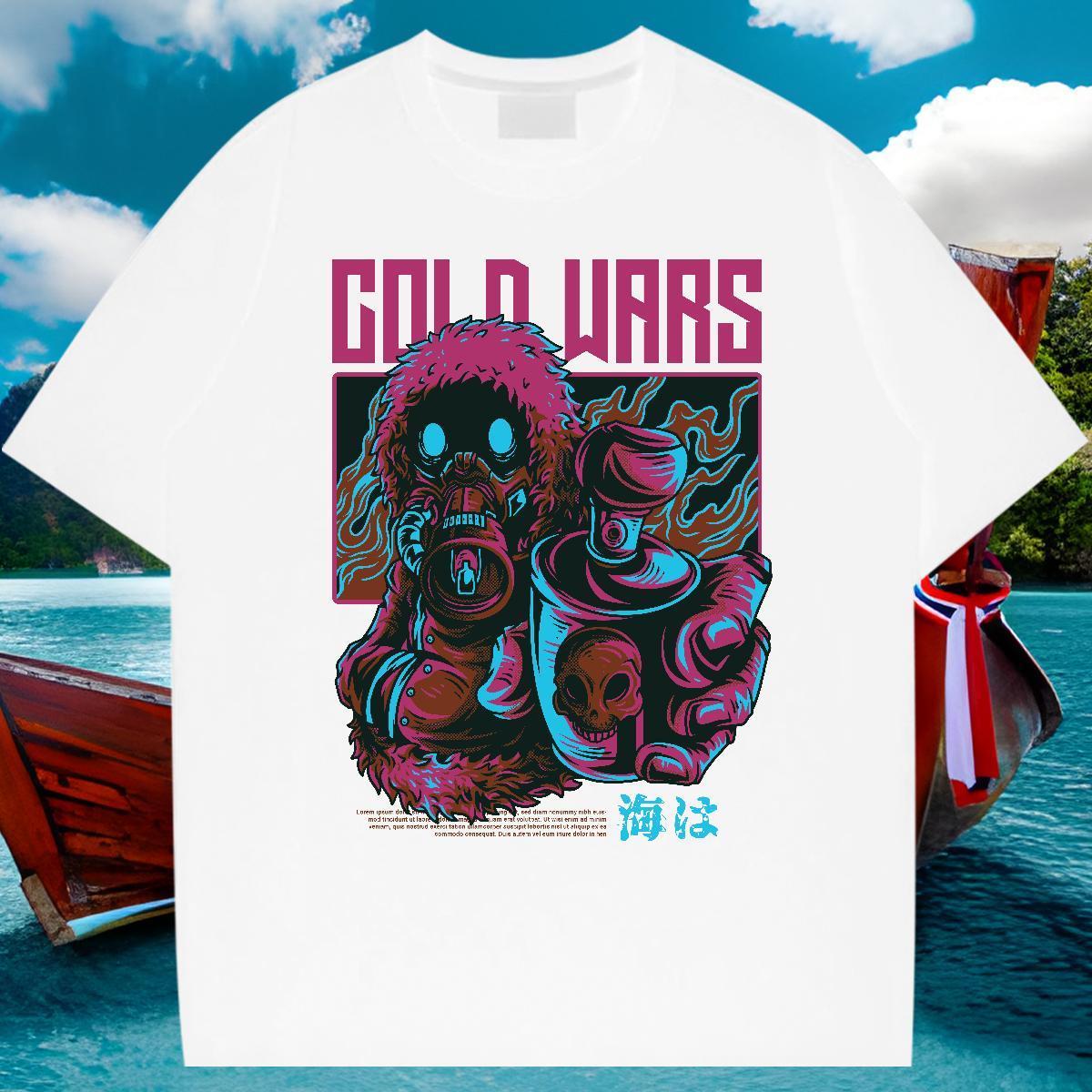 2024 New Man T Shirts ET Tops Tees 230g Pure Cotton High Street Hip Hop Wholesale Cartoon Print Breathable Soft Tshirts