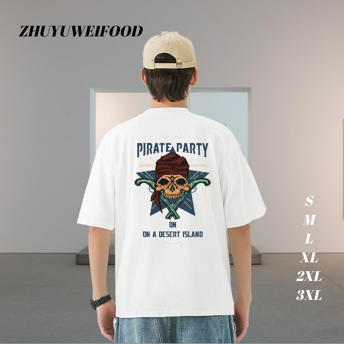 DIY Customized T shirt skull Polos 100% Cotton 230g Beach Free Shipping Oversized 3XL 4XL Breathable Short Sleeve Men Tops Tees