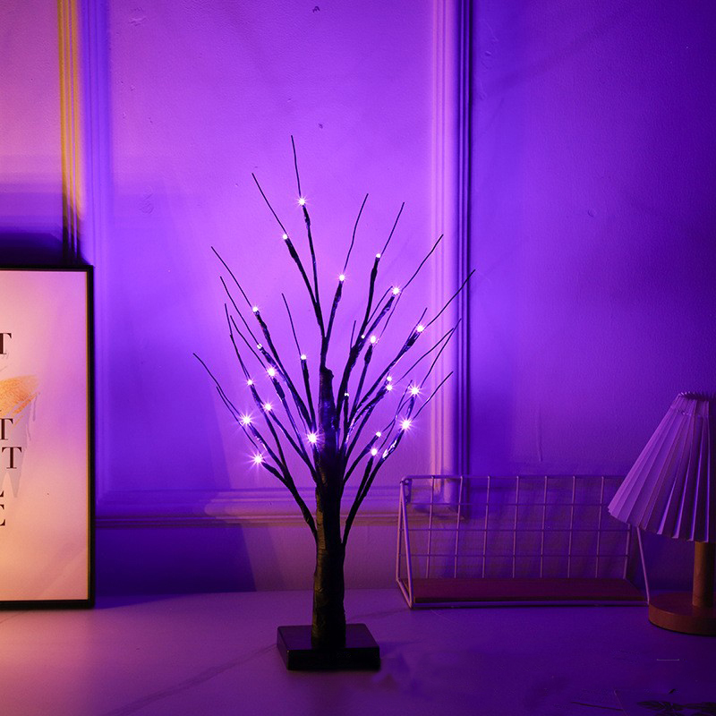 Customized LED Tree Light Halloween Decoration Creative Battery Box Flash Light Festival Decoration Party Decoration Tree Light