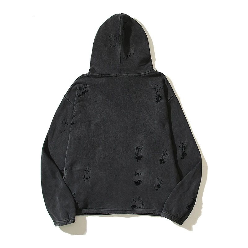 Frayed Damaged Washed Ropa Hombre Y2k Baggy Sweatshirts for Men and Women Pullover Oversized Sudaderas Casual Hooded Hoodies 240806