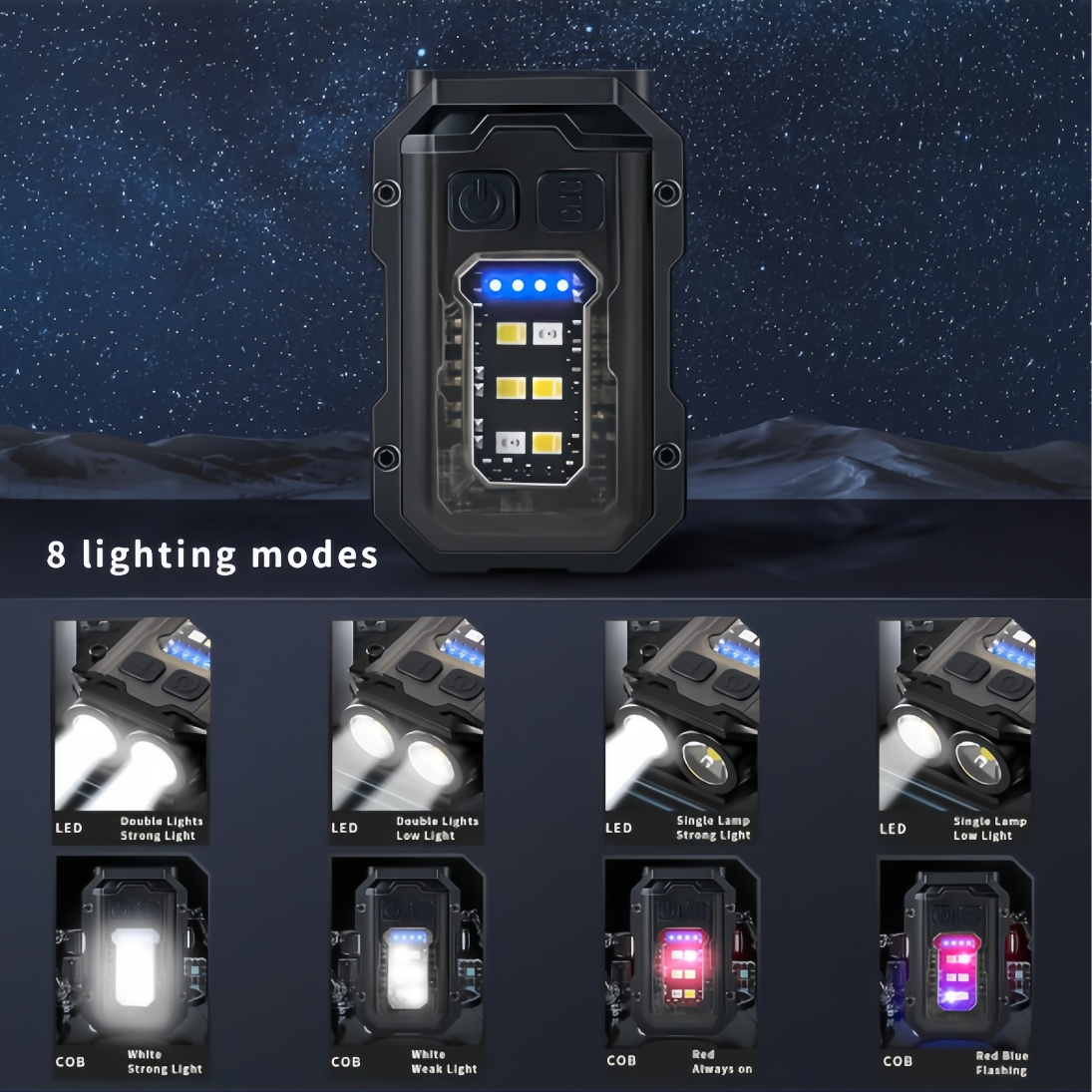 Ultra Bright Mini Portable Keychain Flashlight with Multi-Function LED Lighting - Ideal for Emergency Hiking & Camping