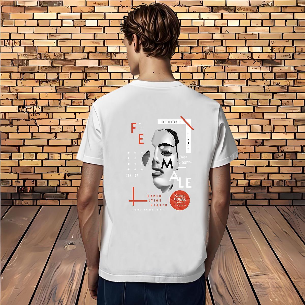 Fashion New Men T Shirts portrait Tops Tees 230g Cotton Outdoor Loose Custom Printing Short Sleeve O-Neck Mens Tshirts