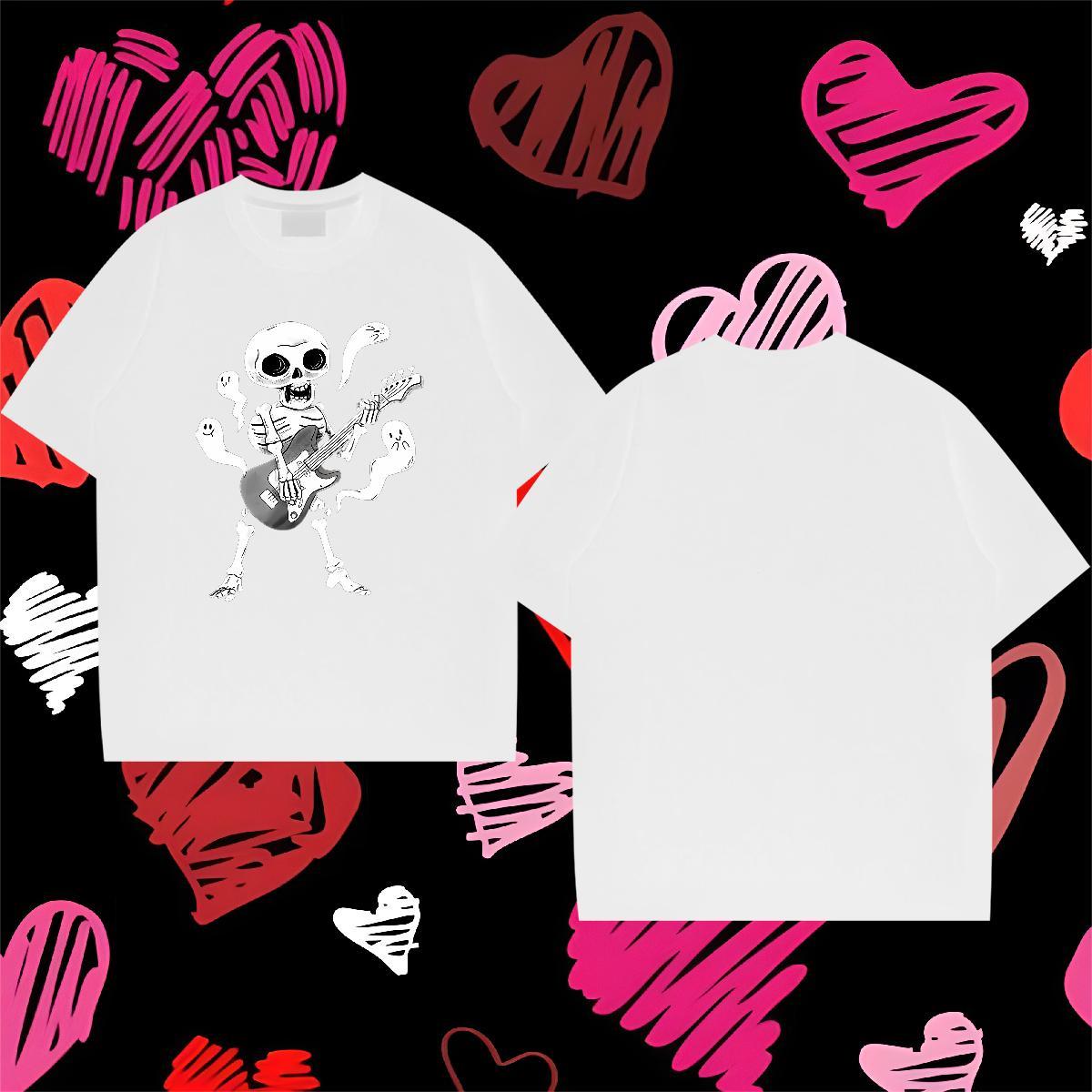 Stylist T Shirts Men skull Top Tees 100% Cotton 230g Casual Daily Wear Classic Skull Pure Cotton Men Tops Tees