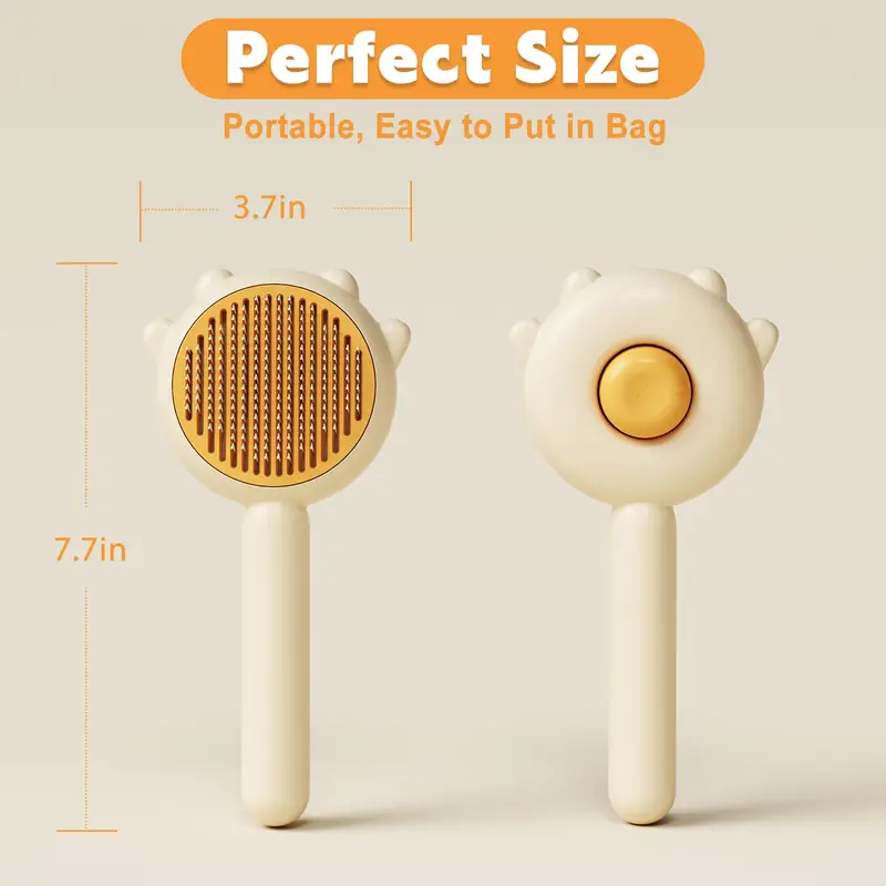 Cat and Dog Shedding Brush with Self-Cleaning Release Button - Grooming Tool - Pet Hair Remover Comb