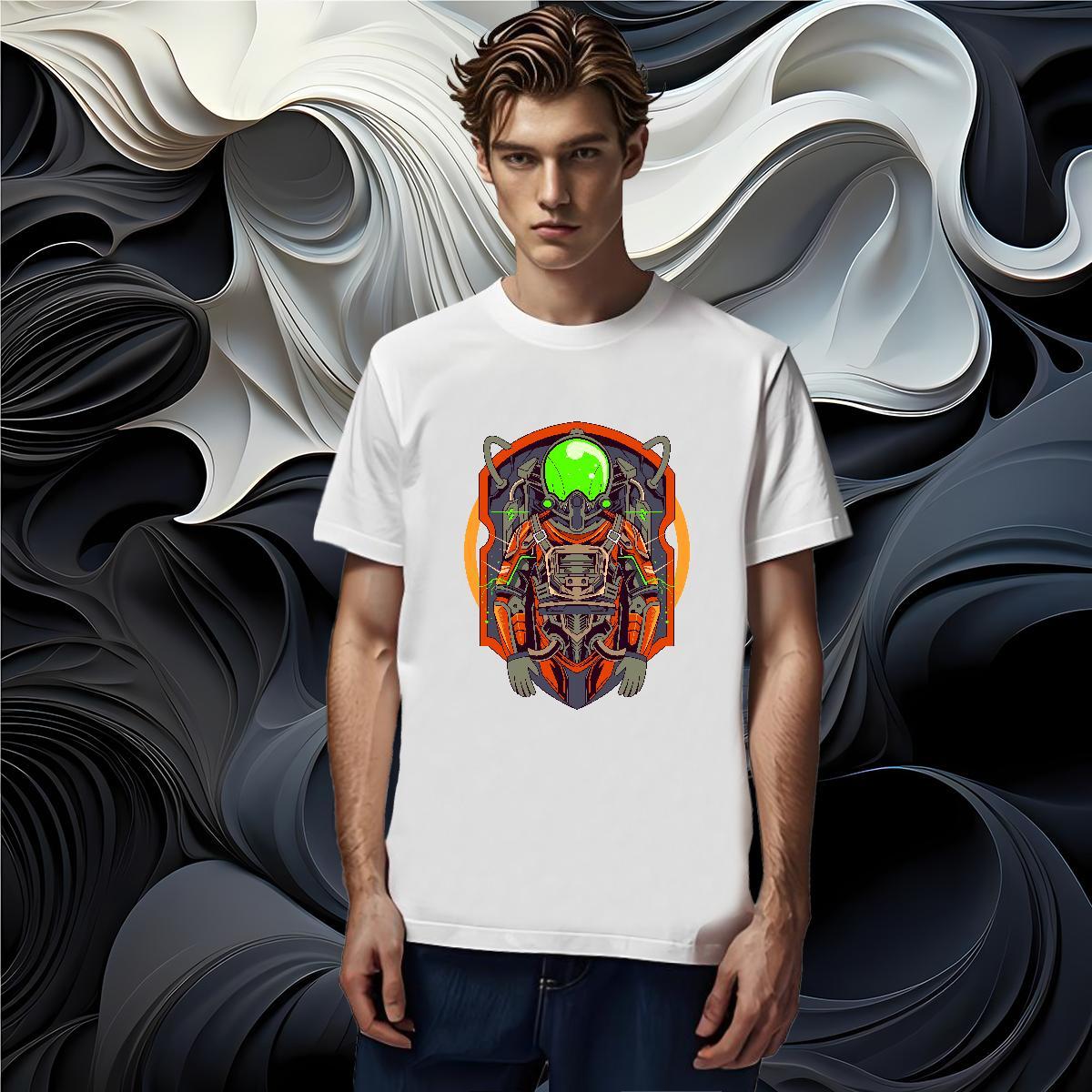 Classic Casual T Shirt For Man robot Tops Tees 100% Cotton 230g Sport Brand Plus Size Custom Round Neck Short Sleeve Couples T Shirts