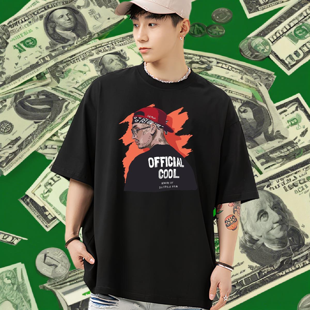 Customized T Shirts Men letter Tops Tees 100% Cotton 230g Street Wear Classic DIY Printed Pure Cotton Tshirts
