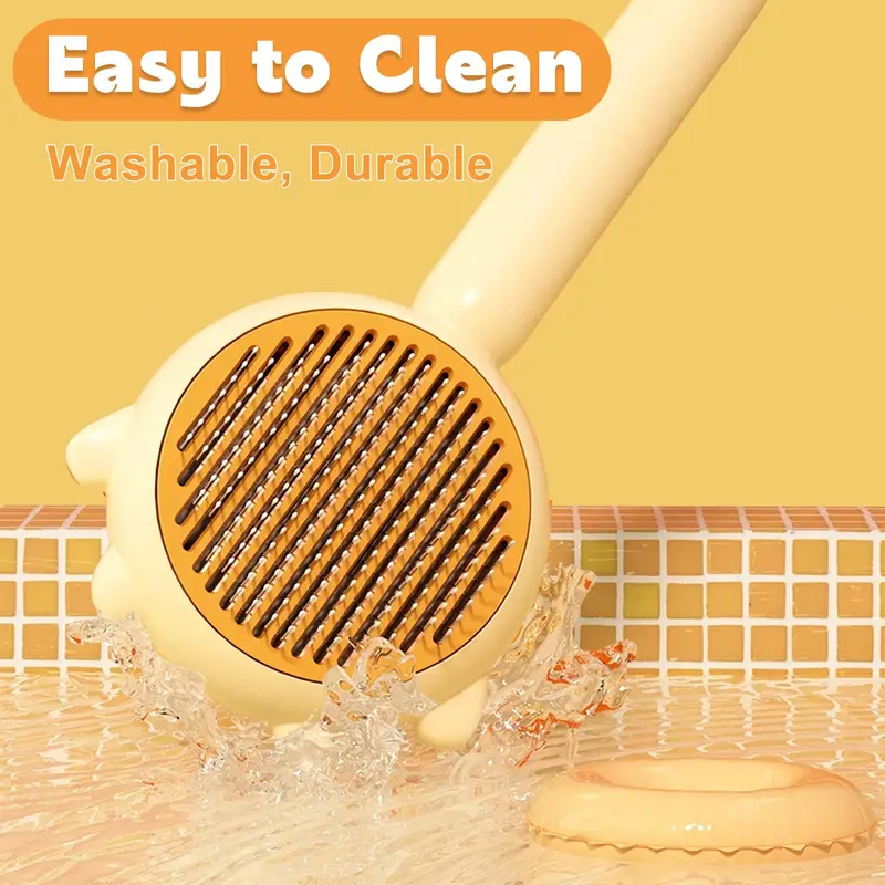 Cat and Dog Shedding Brush with Self-Cleaning Release Button - Grooming Tool - Pet Hair Remover Comb