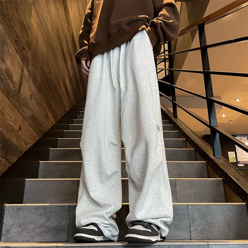 HOUZHOU Gray Sweatpants Parachute for Men Autumn Baggy Sports Pants Trousers Male Joggers Streetwear Sportswear Outdoor Casual 240806