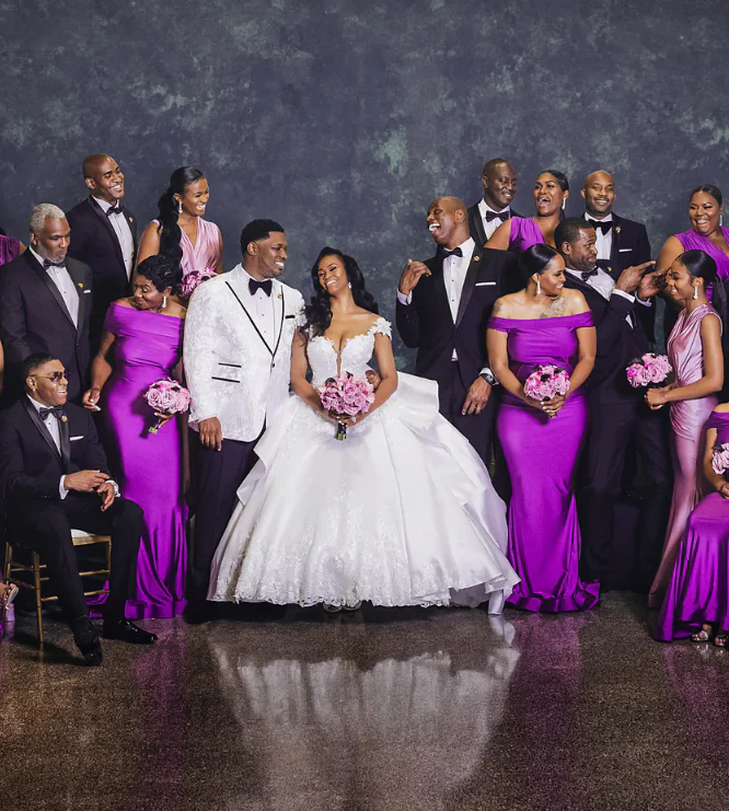 Chic Purple Mermaid Style Bridesmaid Gown Perfect for Guests at Your Wedding Ceremony Off-the-Shoulder Evening Gowns
