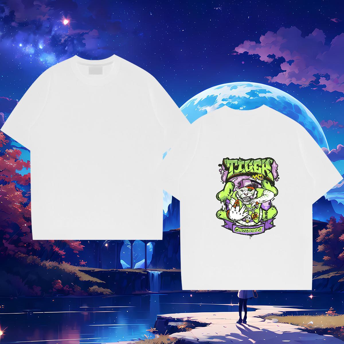 Designer T-Shirts for Men skull Clothings 230g Cotton Sport Brand Anime Print Breathable Short Sleeve Men Clothes T-Shirt