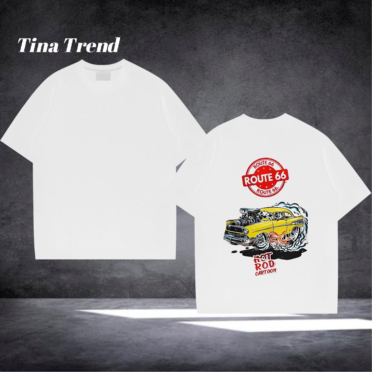 2024 New T-Shirts for Men car Tee Shirt 230g Cotton Summer Casual Loose Fit Custom Printing Breathable Crew Neck Men Tees