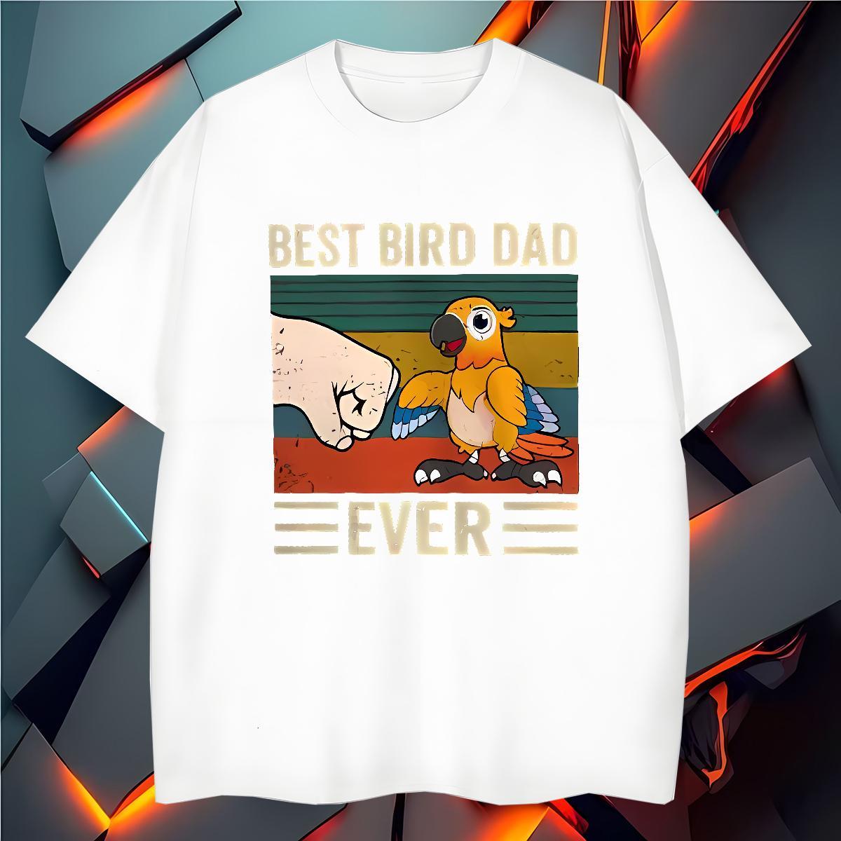 Casual New T-Shirts bird Clothings 230g Cotton Casual Beach Brand Custom Anime O-Neck Short Sleeve Couples T Shirts