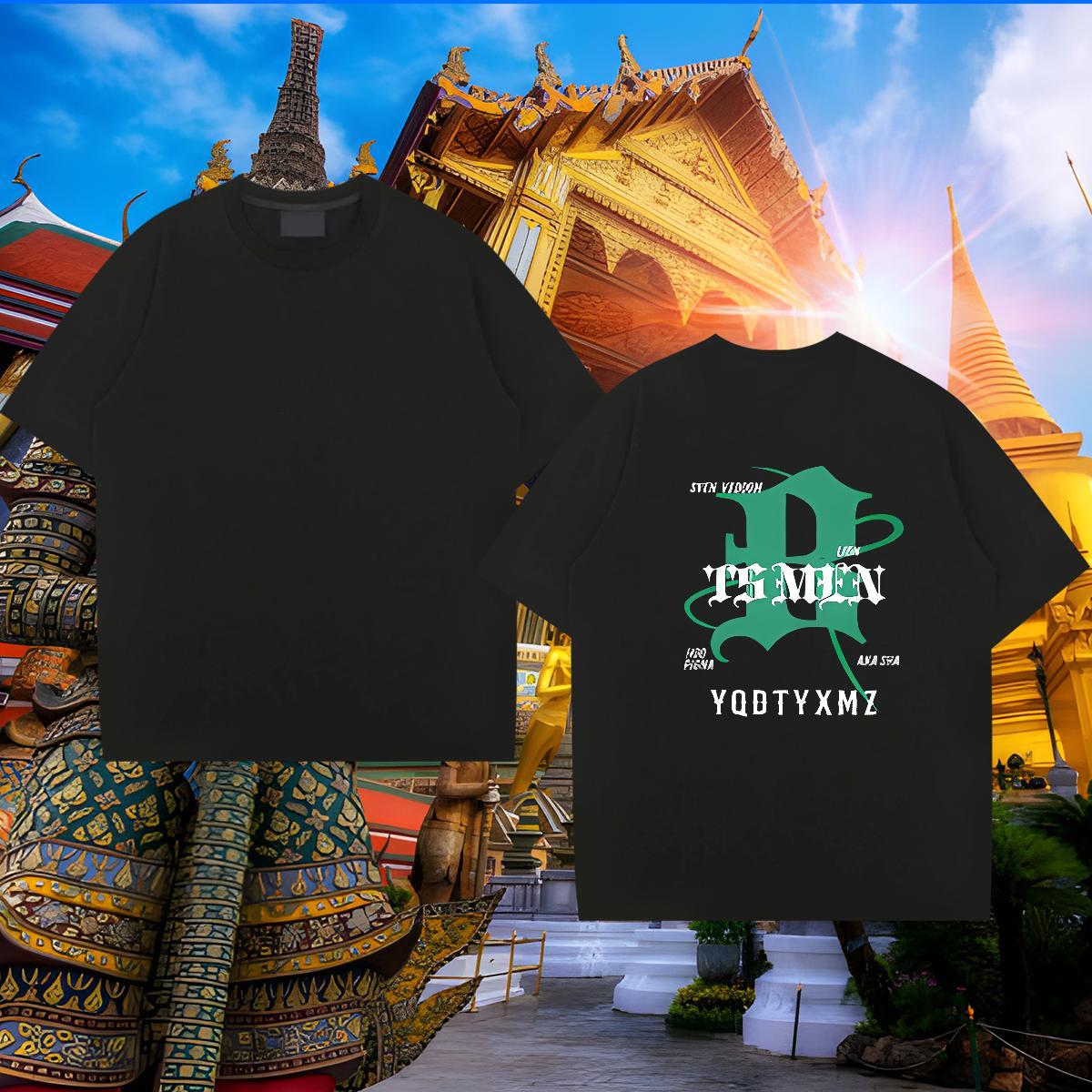 New Designer T shirt letter Tees 230g Cotton Street wear Hip Hop TOP Quality Cartoon Print Breathable Short Sleeve Men Tops Tees