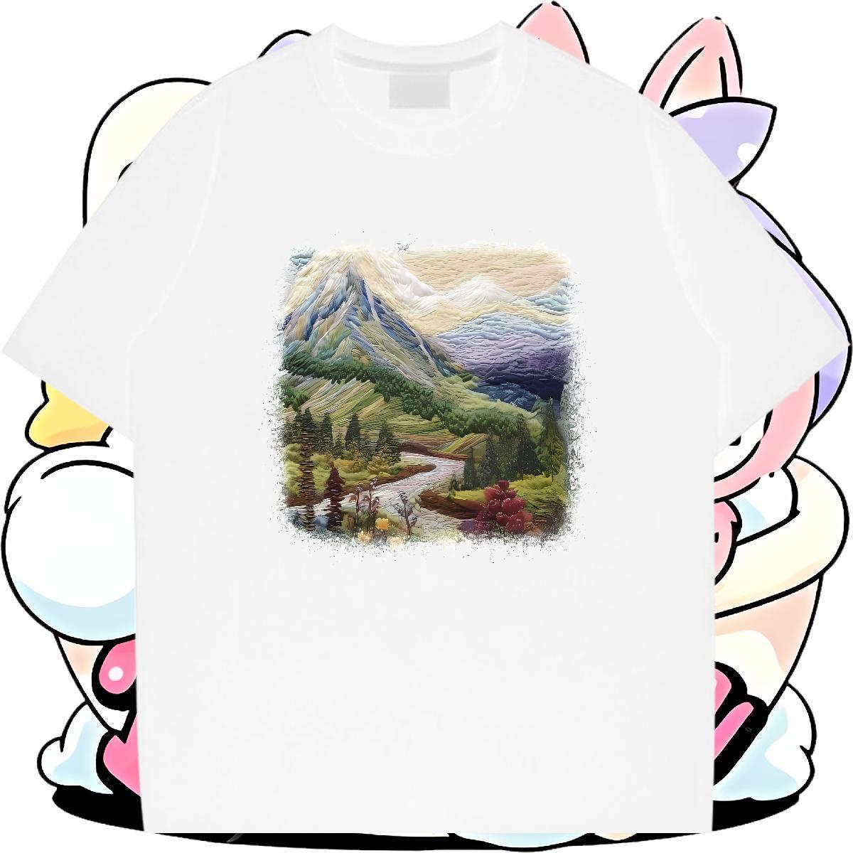 Classic T Shirts Men river Tee Shirt 230g 100% Cotton Summer Casual Soft Oversized 3XL 4XL Short Sleeve O-Neck Men Tshirts