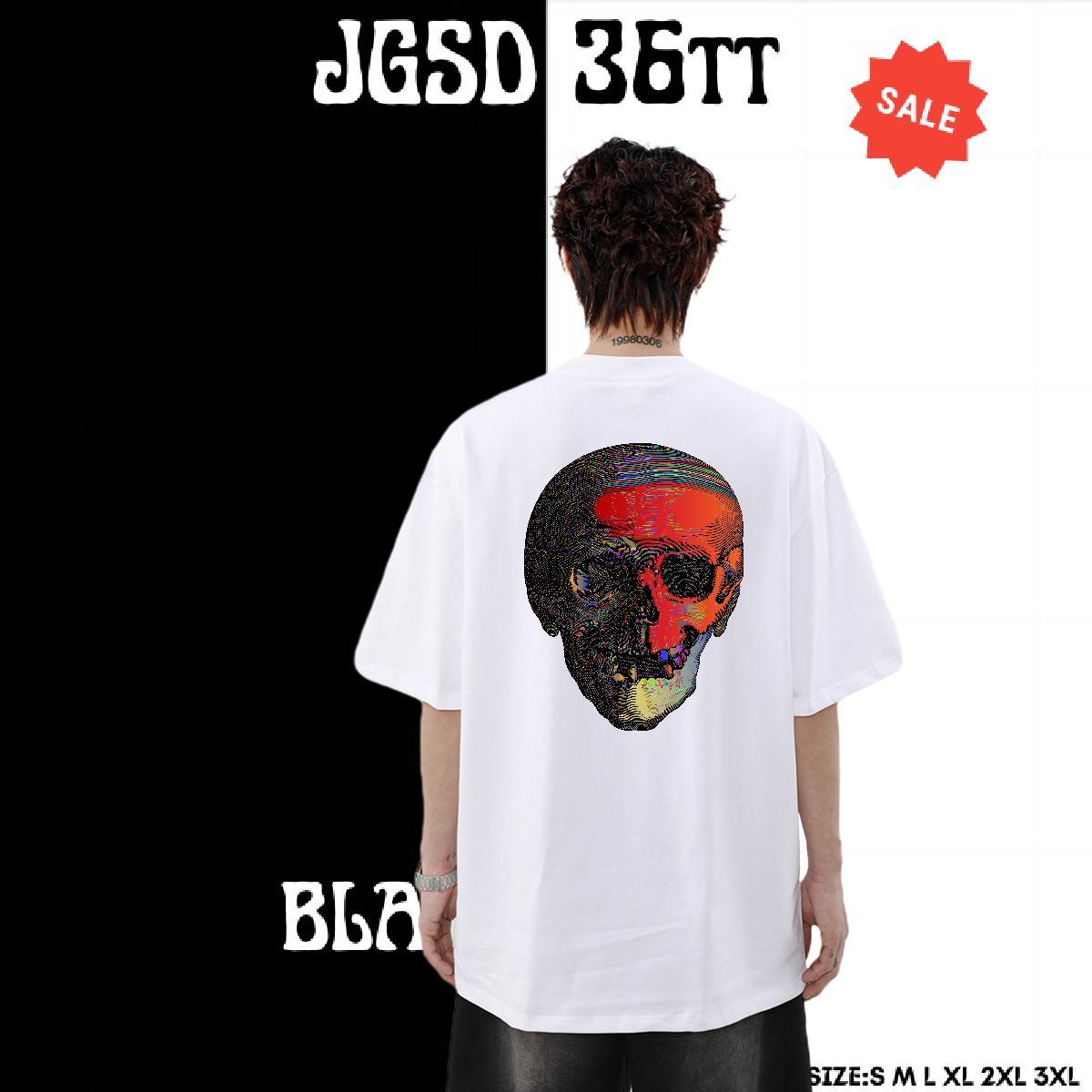 Fashion T shirt skull Tops 230g Pure Cotton Casual Daily Wear Brand Custom Print Oversized Breathable Tshirts