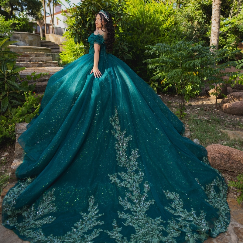 Emerald Green Quinceanera Dress 2024 Mexico Applique Lace Beads Tull Vestidos De 15 Anos XV Brithday Sweet 16 Dresses Ball Gown