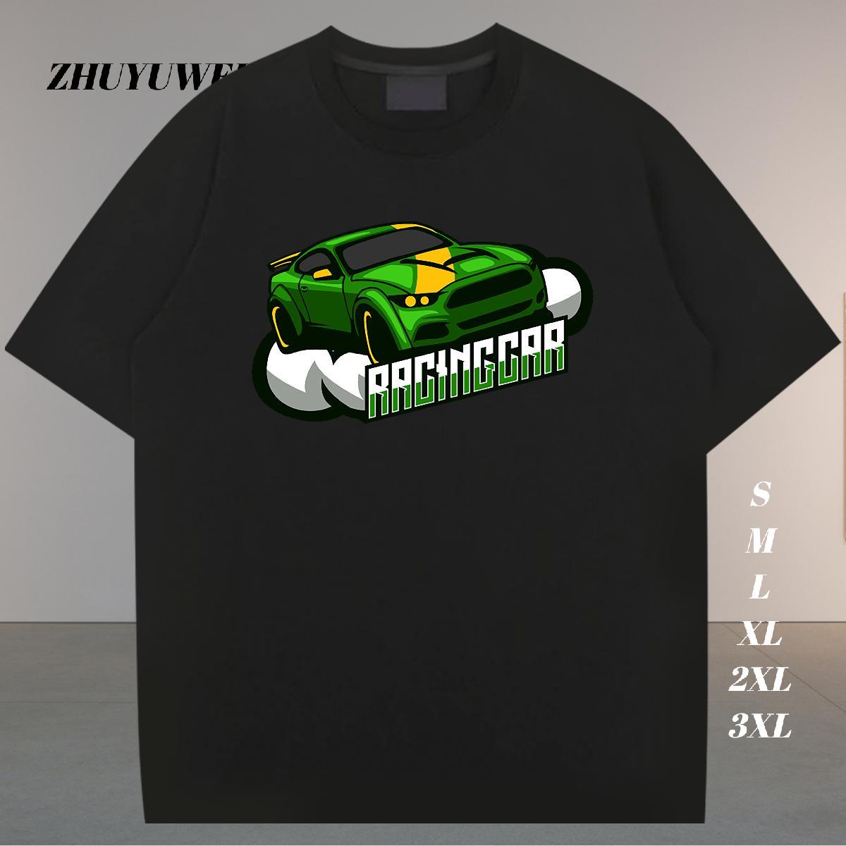 Fashion Design Mens T Shirts car Tees Shirts 230g 100% Cotton Summer Casual Designer White Plus Size Breathable Tshirts
