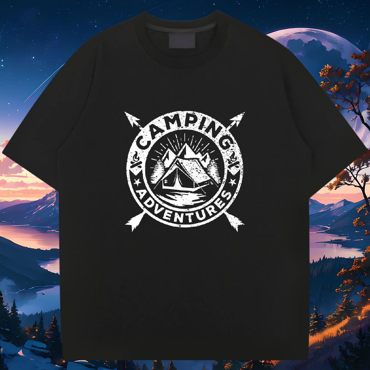 Fashion T-Shirts for Men mountains Tops Tees 100% Cotton 230g Casual Beach TOP Quality Asian Size Breathable Men Tops Tees