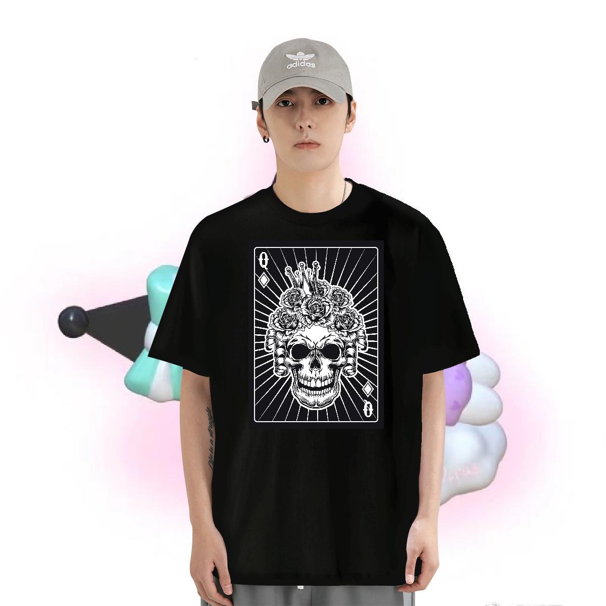 Stylist T Shirt For Man skull Clothings 230g Pure Cotton Hip Hop Designer Oversized 4XL Breathable Soft Men Tees