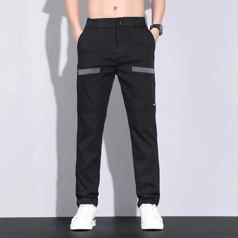 Summer Ice Silk Mens Golf Pants High Quality Elastic Fashion Casual Breathable 240806