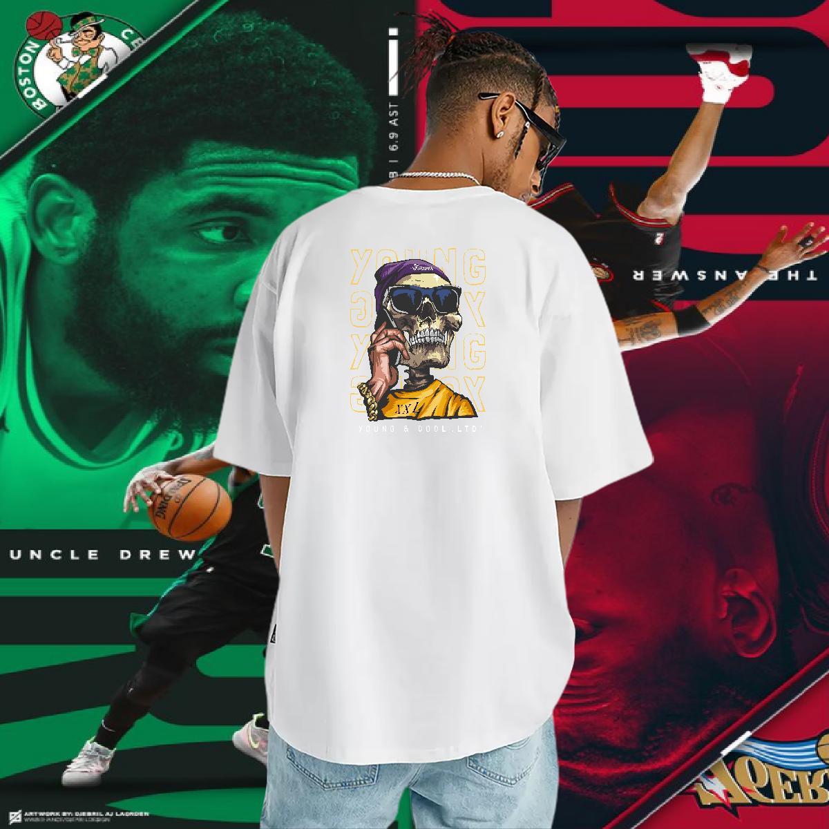 Fashion Designer T-Shirts skull Tees Shirts 230g Cotton Sport High Quality Custom Printing Short Sleeve Soft Couples T Shirts