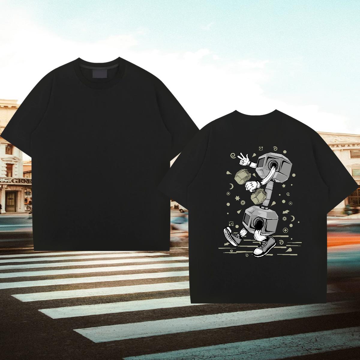 Fashion Design T-Shirts ET Tops 230g Cotton Outdoor Cool Design Anime Short Sleeve Soft Men Tops Tees