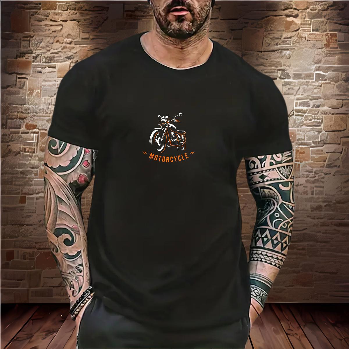 Factory Direct T Shirt For Man Motorcycle Tee Shirt 230g Pure Cotton Spring Summer Cool Design Black White O-Neck Short Sleeve Mens Tshirts
