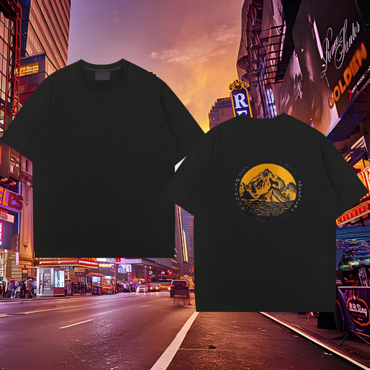 2024 New T shirt mountains Wear 230g 100% Cotton Street TOP Quality Custom Big Size O Neck Short Sleeves Men Tshirts