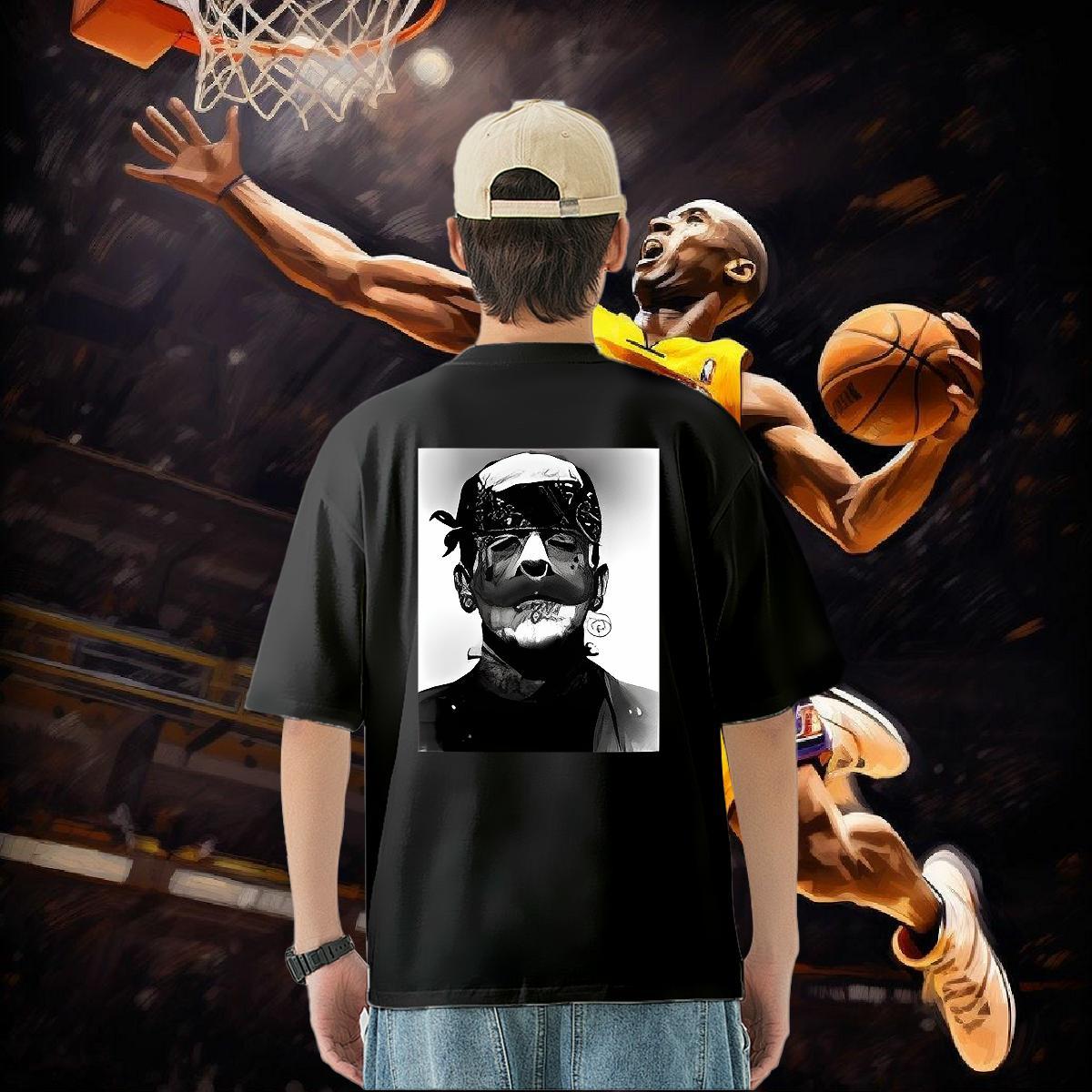 New Arrival T-Shirts portrait Top Tees 230g Cotton Beach Cool Cartoon Printing L-4XL Short Sleeve Soft Men Tees