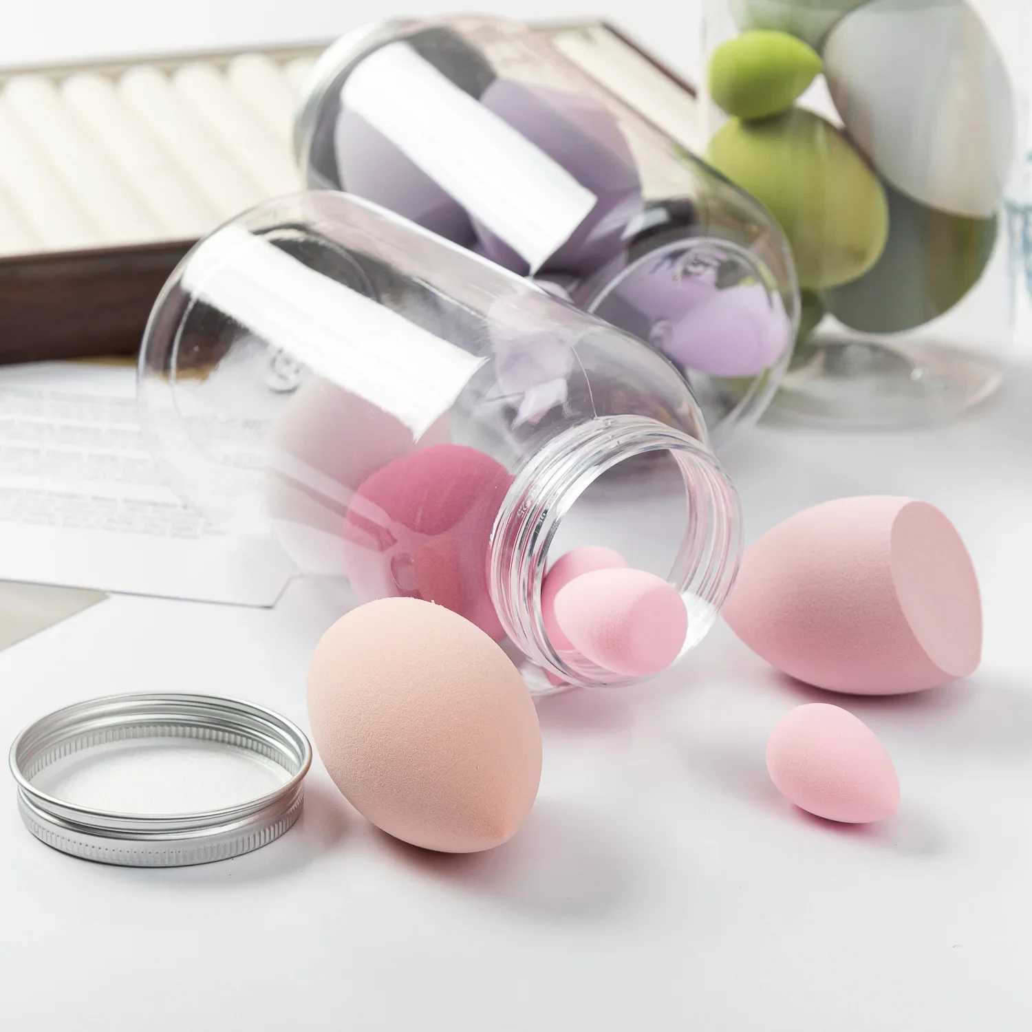 6/7/14pcs Makeup Sponge Set Blender Makeup Tools Beauty Cosmetics Puff Face Foundation Blending for Liquid Cream and Powder New Y240807