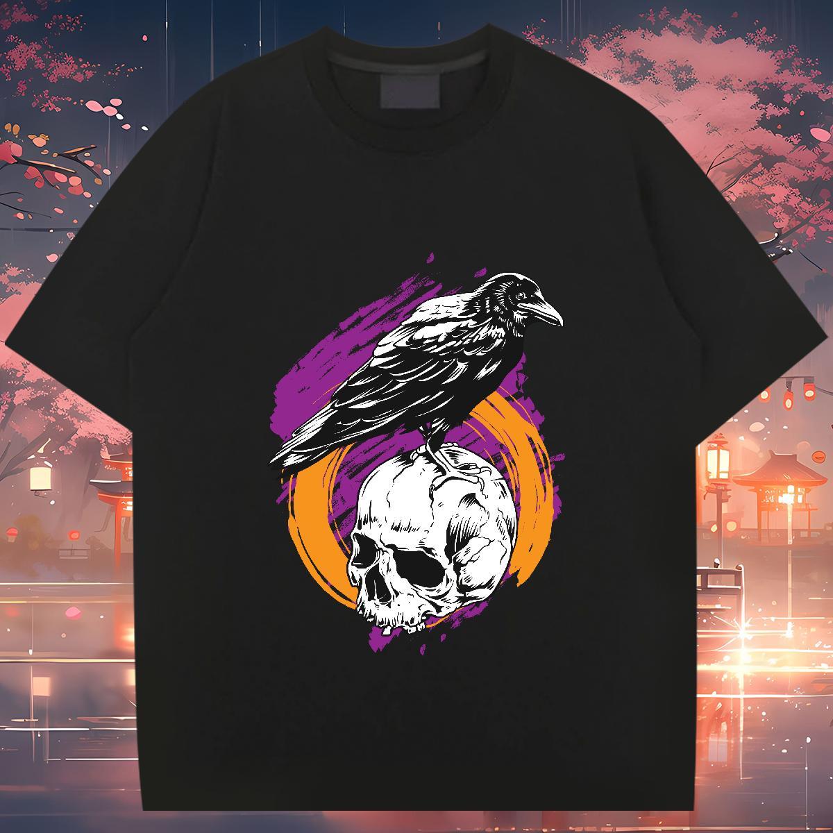 DIY Men T Shirts skull Clothings 230g Cotton Sports Casual Wholesale Oversized Short Sleeve O-Neck Mens Tshirts