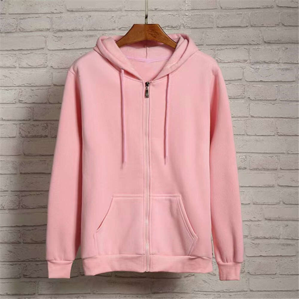 Loose oversize Korean version thickened and plush loose casual long sleeved hoodie solid color oversized jacket