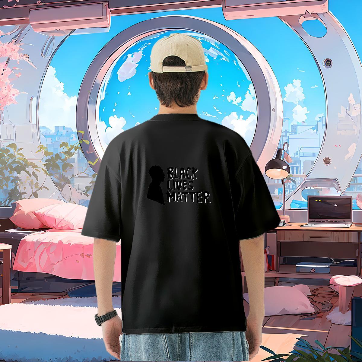 Fashion New T Shirt For Man letter Tee Shirt 230g Cotton Daily Wear Free Shipping Custom Cartoon Crew Neck Breathable Tshirts