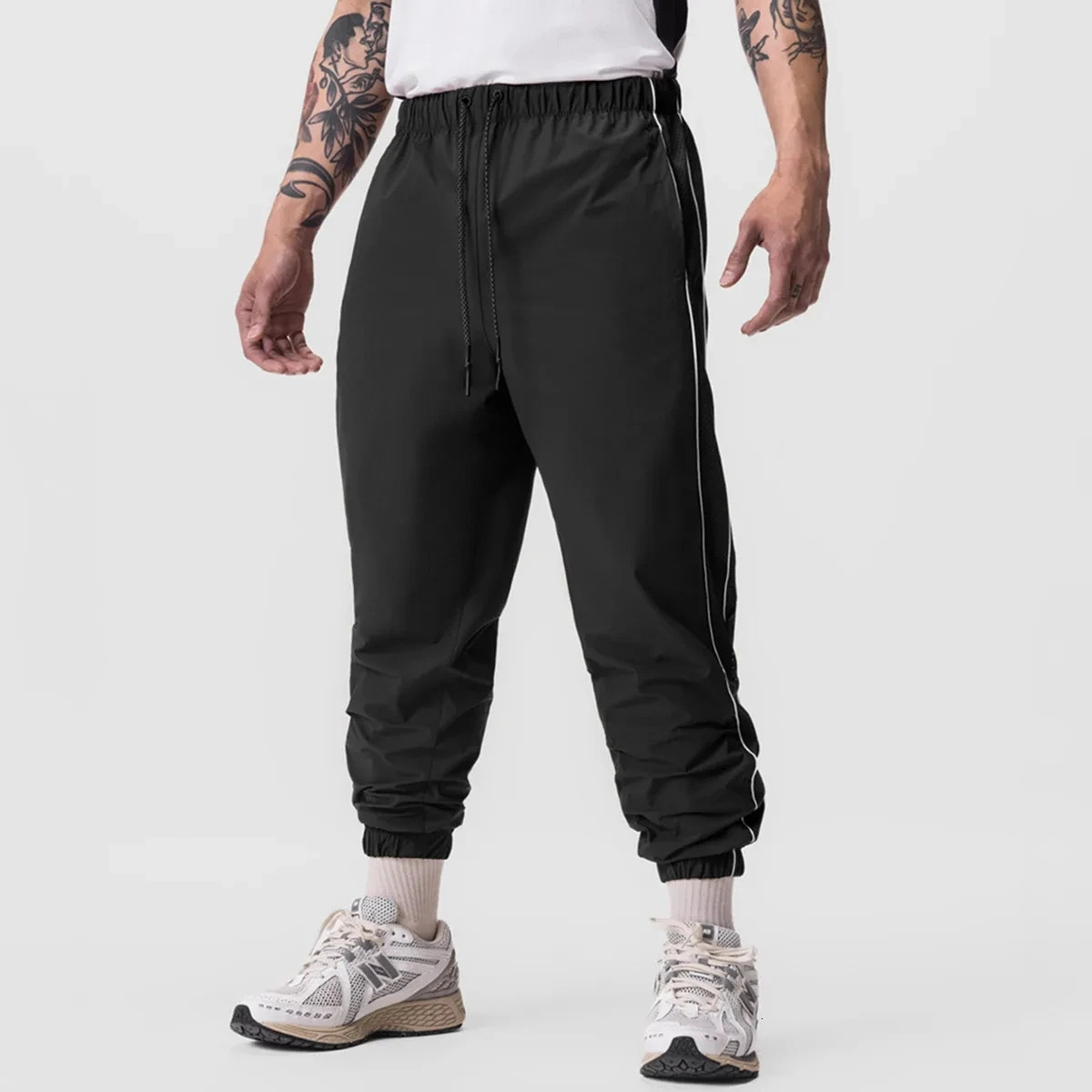 Black Loose Casual Pants Men Joggers Gym Fitness Sweatpants Running Sports Quick Dry Trousers Male Training Sportswear Bottoms 240806