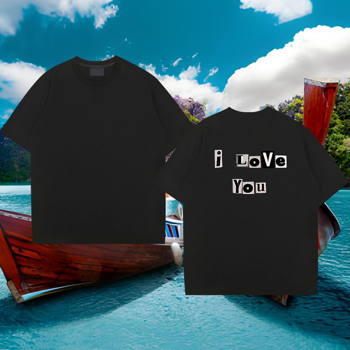 Classic Casual T Shirts Men letter Top Tees 230g Cotton Daily Wear Comfortable Anime Breathable Mens Tshirts