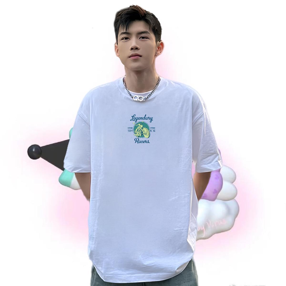 New Arrival Man T Shirts Motorcycle Wear 230g Cotton Casual Cool Oversized Breathable Crew Neck Tshirts