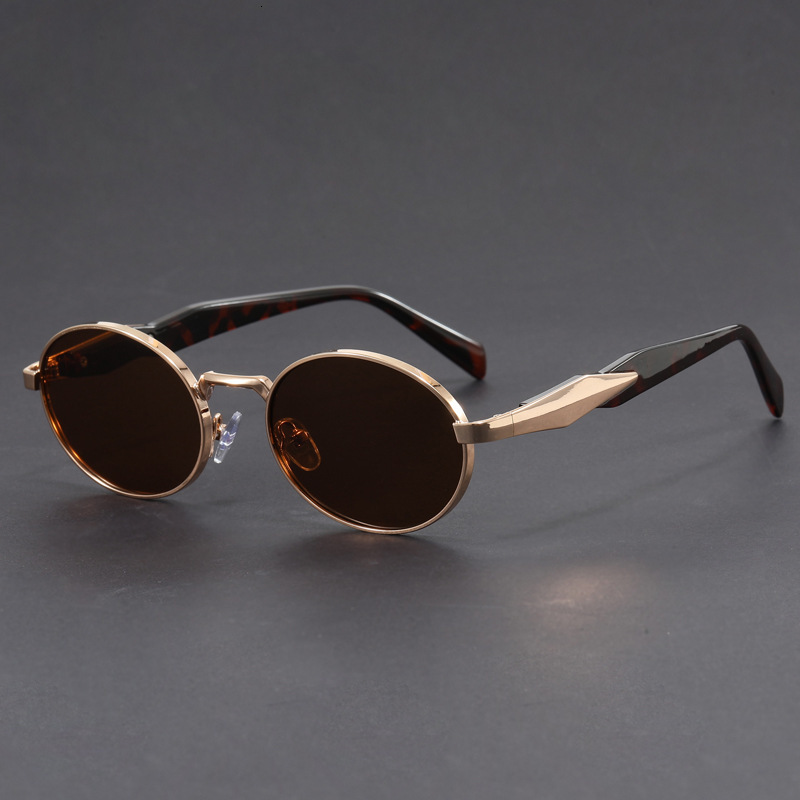 New Glasses elliptical frame light luxury women with a high-end feel, suitable for wearing sunscreen, fashionable designer sunglasses