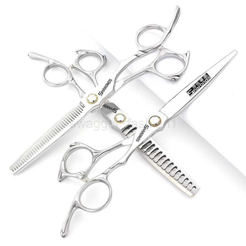Sharonds Barber Professional Scissors 6/6.5-inch Flat Scissors Fishbone Teeth Hair Cutting Gallery Exclusive Hair Scissor Set.XJ240807