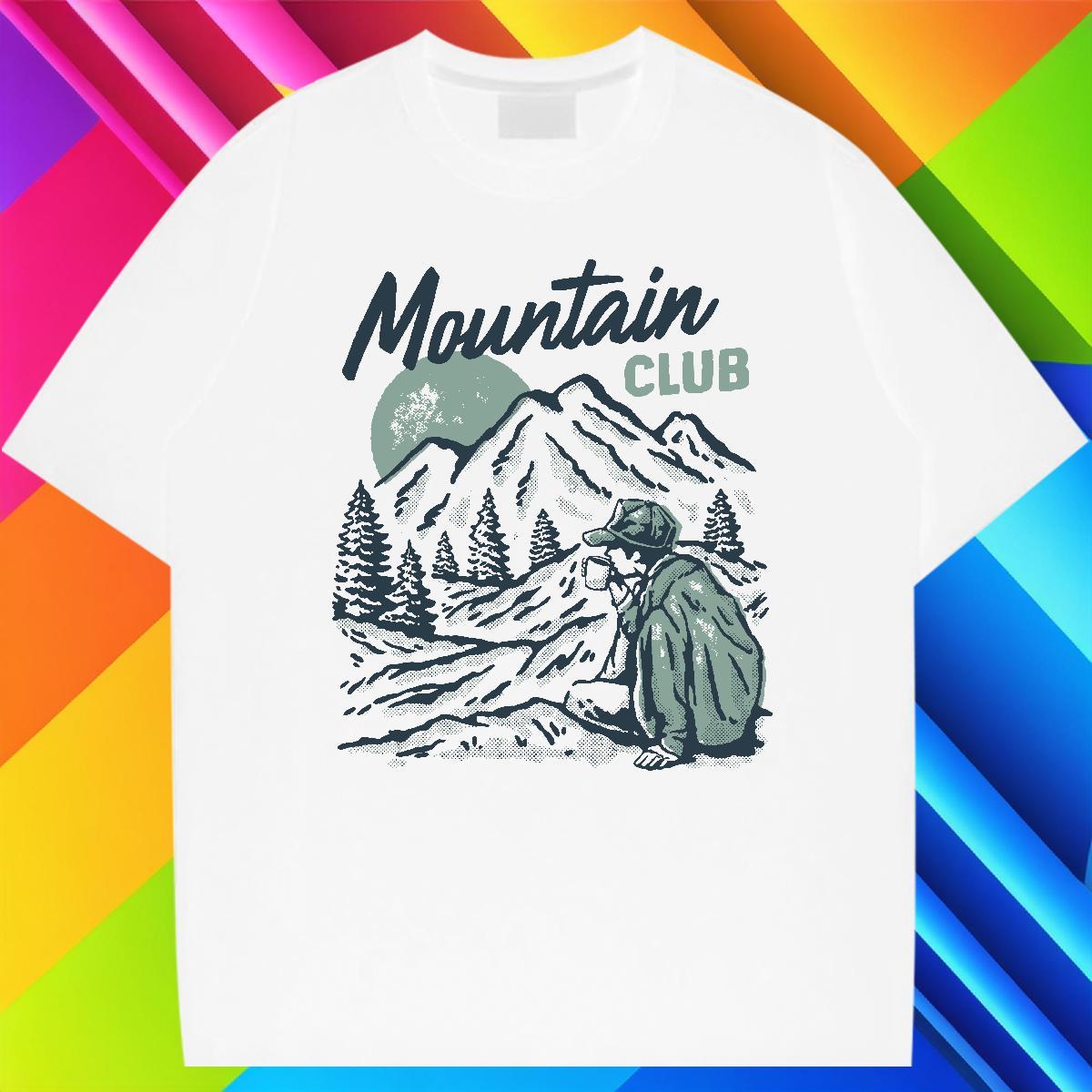 New Arrival T Shirts Men mountains Clothes 230g Cotton Hip Hop Street Popular DIY Anime O Neck Short Sleeves Tshirt for Man Woman