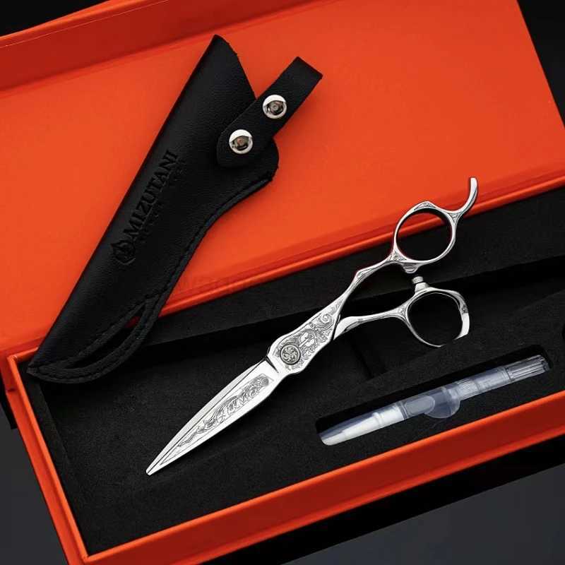 MIZUTANI barber Scissors professional hairdressing scissors 6.0 inch 440C material Hair cutting machine Hair cutting scissorsXJ240807