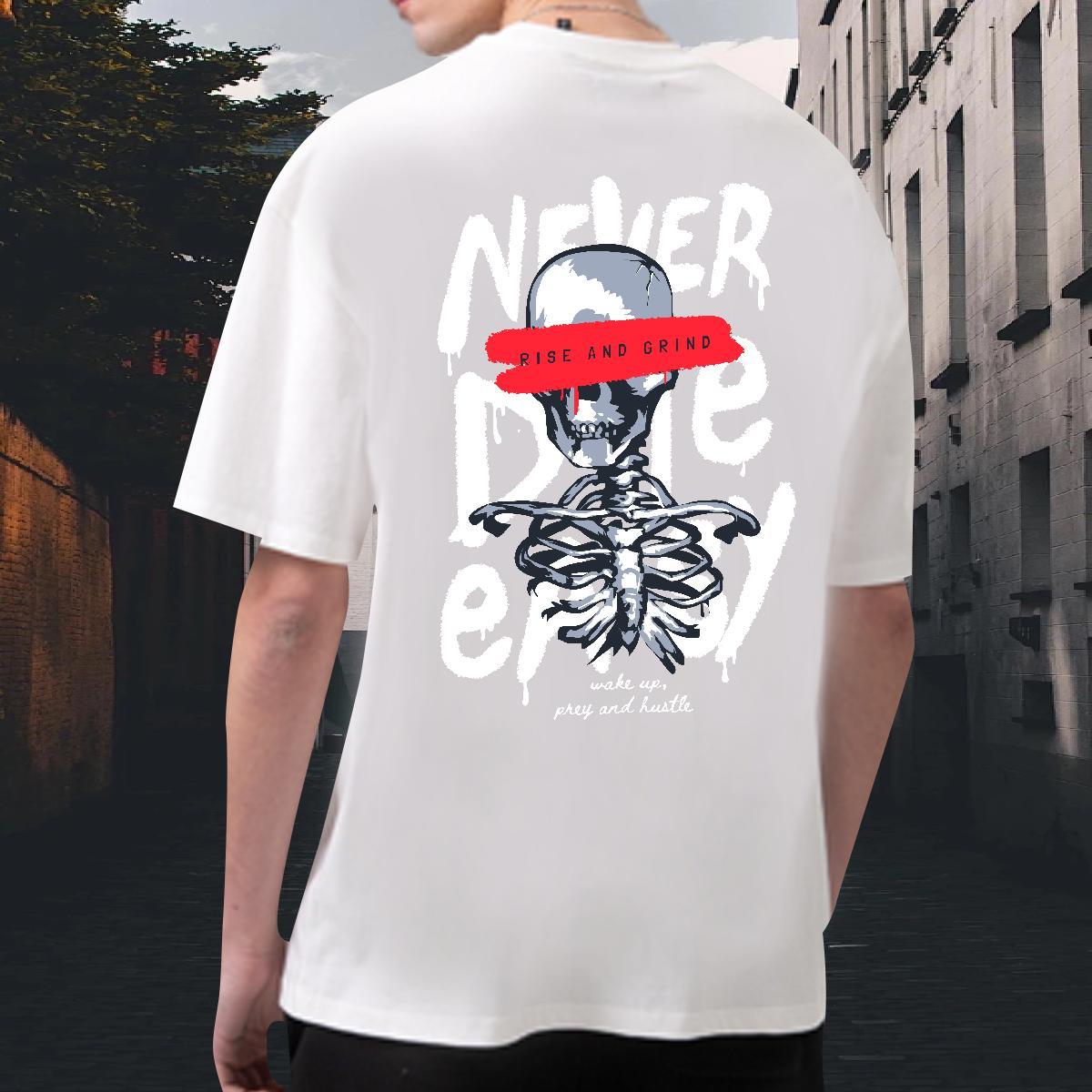 Stylist T-Shirts for Men skull Tops Shirt 230g 100% Cotton Sports Casual Comfortable Oversized Short Sleeve O-Neck Men Tshirts