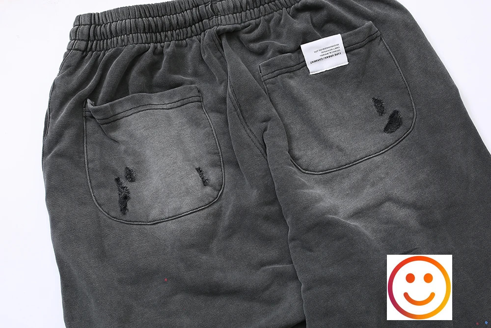 Hole Damage NEIGHBORHOOD NBHD Sweatpants Casual Loose Trousers Men Women High Quality Heavy Retro Wash Splashing Ink Track Pants 240806