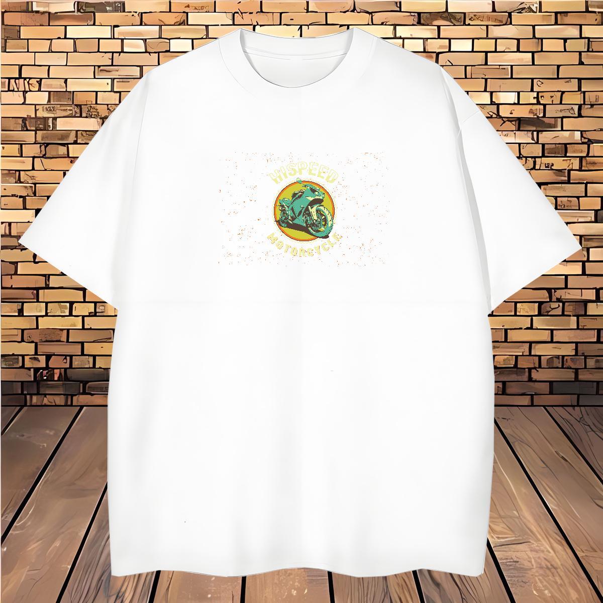 Designer Fashion Mens T Shirts Motorcycle Top Tees 230g Cotton Street Cool Custom Printing Pure Cotton Men Tees