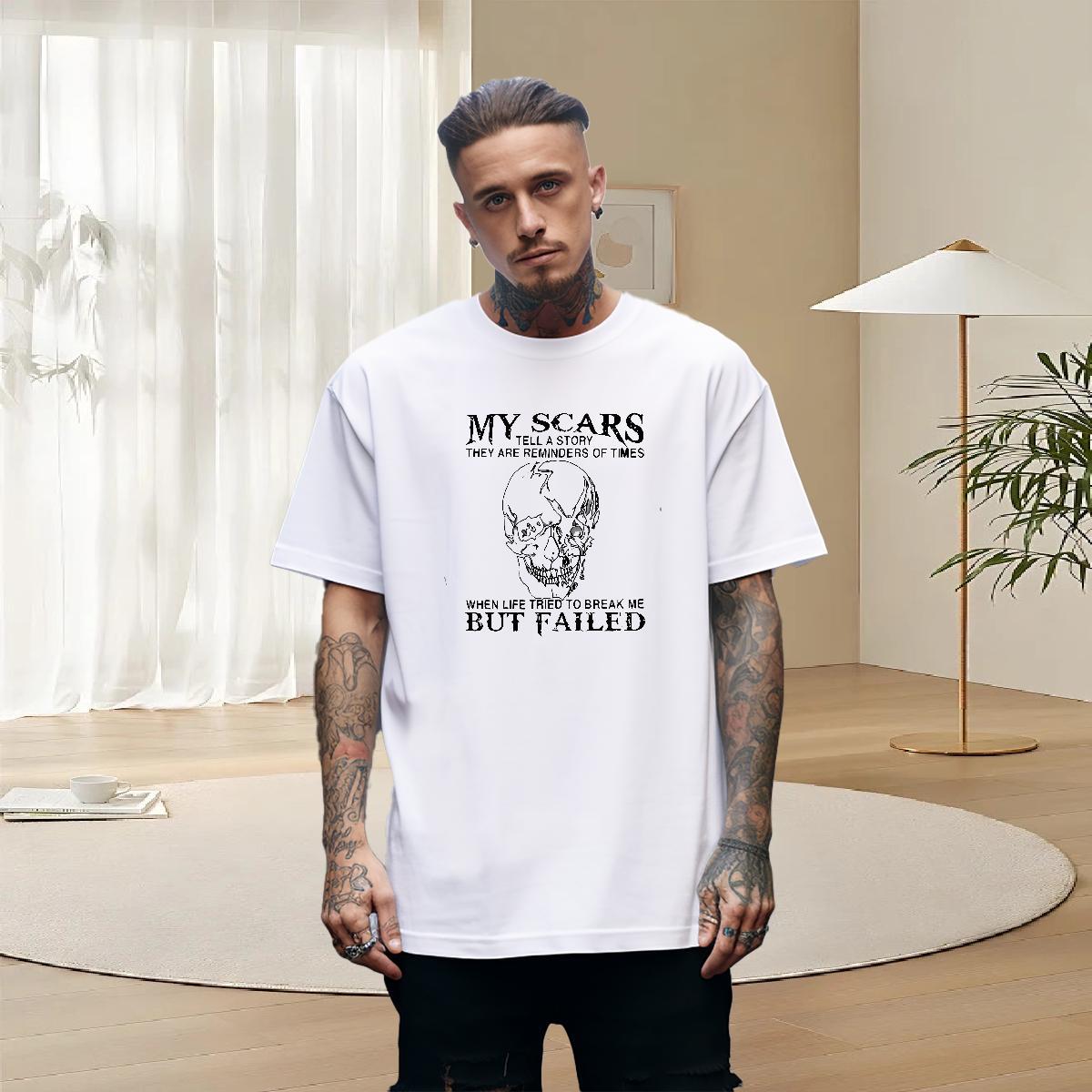DIY Customized T shirt skull Tees 230g Pure Cotton Street Casual Classic Custom Printed Breathable Crew Neck Men Tshirts