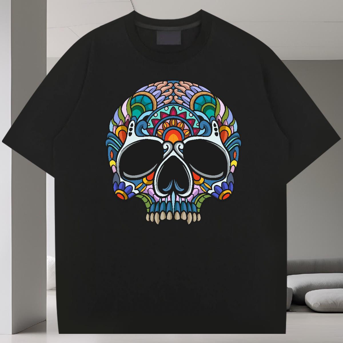 New Designer T shirt skull Tops Tees 230g Cotton Daily Outfit Unisex Custom Anime Short Sleeve Soft Mens Tshirts