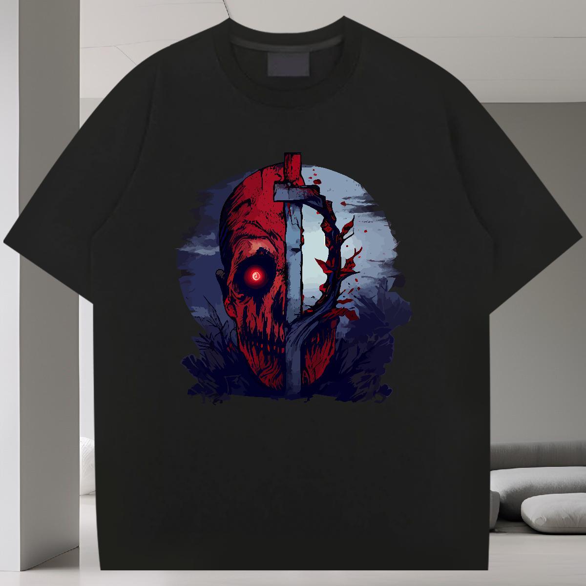 Designer Mens T Shirts skull Tops Tees 230g Pure Cotton Hip Hop Free Shipping Custom Print Plus Size Crew Neck Men Clothes T-Shirt